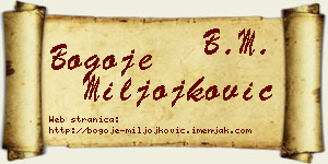 Bogoje Miljojković vizit kartica